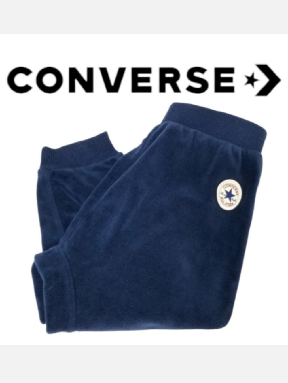Converse Toddler Unisex Joggers Navy Blue Velour Baby 24mo